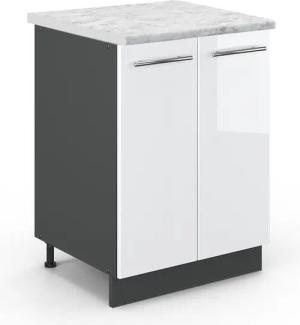 Vicco Unterschrank Fame-Line, Weiß Hochglanz/Anthrazit, 60