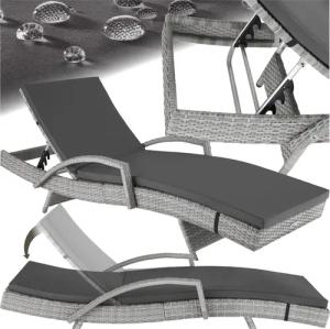 tectake Gartenliege Rattan Sonnenliege, 1 St.,