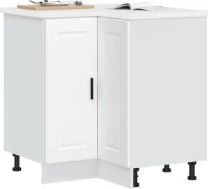 vidaXL Schrankmodule Küchen-Eckunterschrank Porto Weiß Holzwerkstoff
