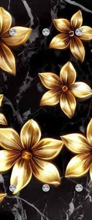 queence Wandgarderobe Goldene Blumen - Gold/Schwarz
