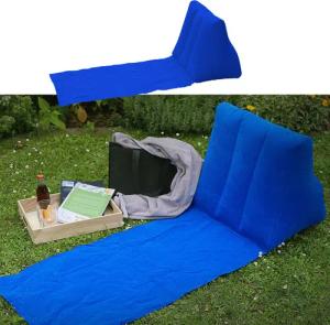 CEPEWA Campingliege Strandmatte Rückenkissen aufblasbar blau