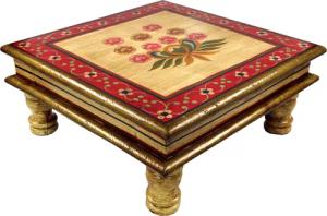 Guru-Shop Couchtisch Bemalter kleiner Tisch, Minitisch,