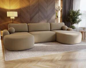 Compleo Ecksofa Design U-Form Ecksofa Bouclé,