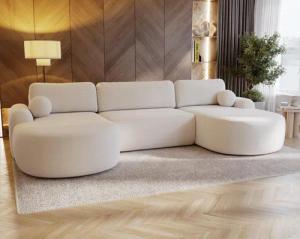 Compleo Ecksofa Design U-Form Ecksofa Bouclé,