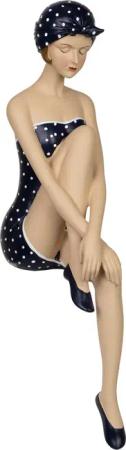 Moritz Dekofigur Retro Badefigur Dame Blau