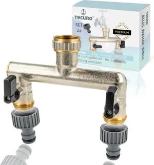 tecuro Bewässerungssystem 2-Wege Verteiler 3/4 Zoll