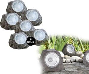 bmf-versand LED Solarleuchte Solarleuchte Garten Stein