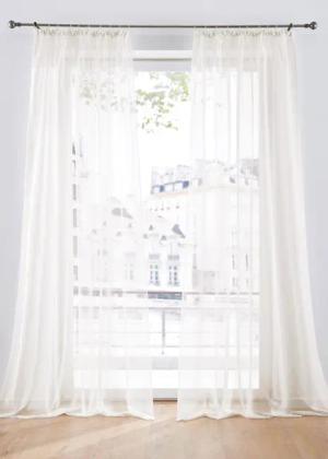 DecoHome24 Gardine Voile 2-teiliges Vorhänge Set,