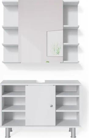 Vicco Badmöbel-Set Fynn, Weiß, 2 Teile,