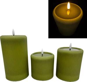 Online-Fuchs LED-Kerze 3 moderne LED Stumpenkerzen
