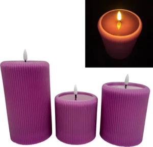 Online-Fuchs LED-Kerze 3 moderne LED Stumpenkerzen
