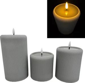 Online-Fuchs LED-Kerze 3 moderne LED Stumpenkerzen