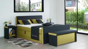Meisterbetten Boxspringbett Amos (mit Motor, Fußteil,