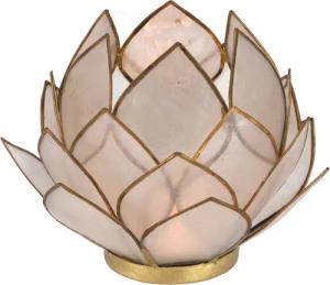 Guru-Shop Windlicht Lotus Teelicht Muschel 14*10