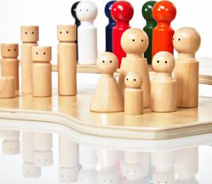 Lumaland Familienbrett Set Holz Konstruktionsspielsteine, (32