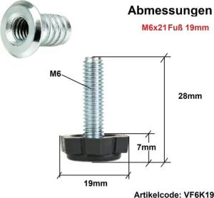 Prima-Online Möbelfuß Stellteller Stellfuß Sockel Höhenversteller