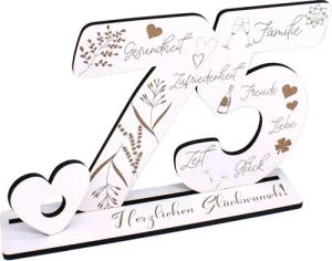 Dekolando Deko-Buchstaben Aufsteller 75 Jahre Geburtstag