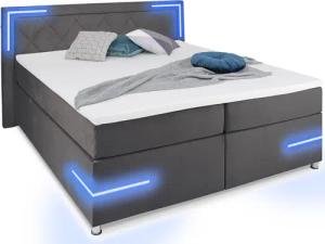 wonello Boxspringbett Arizona, mit LED Beleuchtung