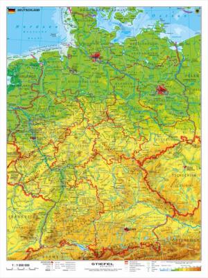 STIEFEL Poster Deutschland physisch, 67 x