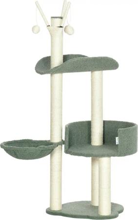 PawHut Kratzbaum Kratzbaum, zwei Plattformen, Liegekorb,