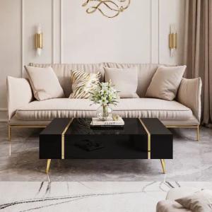 yourhouse24 Couchtisch ONYX auf goldenen Beinen