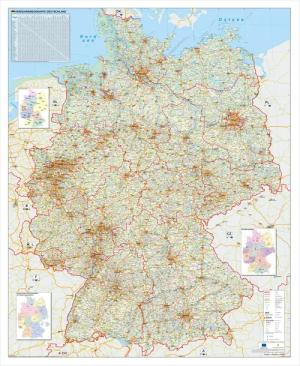 STIEFEL Poster Verkehrswegekarte Deutschland, 97 x