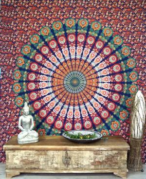 Guru-Shop Tagesdecke Boho-Style Wandbehang, indische Tagesdecke..