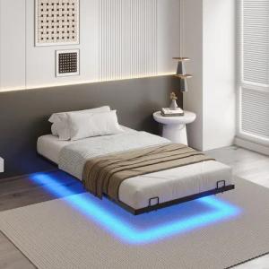 MSMASK Metallbett Schwebebett Bettgestell mit LED-Beleuchtung