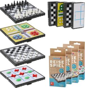 CEPEWA Spielesammlung Reisespiele 4er Set magnetisch