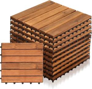 Clanmacy Holzfliesen Terrassenfliesen Akazien Holz Klickfliesen