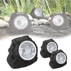 bmf-versand LED Solarleuchte Solarlampe Garten Stein