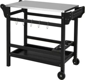 COSTWAY Grillablagetisch, Grillwagen,Beistelltisch auf Rollen, outdoor