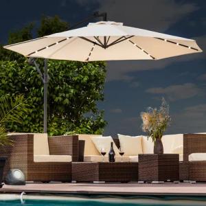 Swing&Harmonie Sonnenschirm mit LED Beleuchtung Luxus