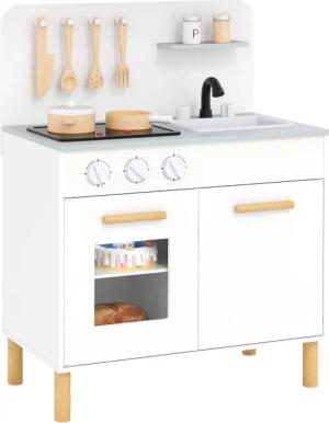 COSTWAY Spielküche, Kinderküche Holz mit Herd,