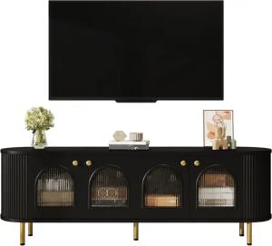 Refined Living TV-Schrank Lowboard mit Glastüren,Goldene