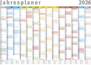 Poster Jahresplaner 2026 - Wandplaner Kalender