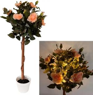 Kunstpflanze Rosenbaum mit LED-Beleuchtung - Künstliche