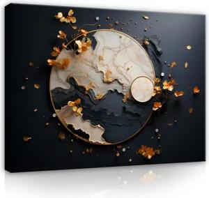 Wallarena Leinwandbild Abstrakt Gold Wandbild XXL