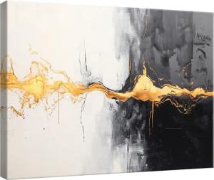 Wallarena Leinwandbild Abstrakt Gold Wandbild XXL