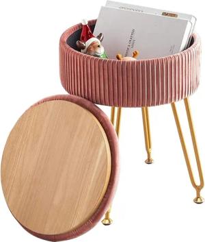 NUODWELL Sitzhocker Samt Speicher Fußstütze Hocker,