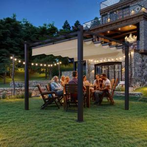 GUNJI Pavillon Gartenlaube 3*3/3*4 Aluminium Rahmen
