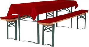 TexDeko Bankauflage Bierbankauflagen-Set mit Tischdecke 100x250cm