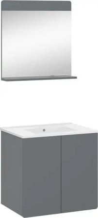 Vicco Badmöbel-Set Izan, Grau, 2 Teile,