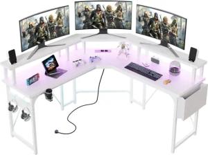 HOMALL Eckschreibtisch Schreibtisch Computertisch L-förm Eckschreibtisch