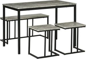 HOMCOM Essgruppe 4er-Set, mit 3 Bänken,