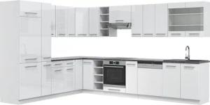 Vicco Winkelküche Fame-Line, Weiß Hochglanz/Weiß, 257