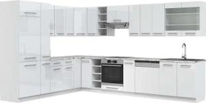Vicco Winkelküche Fame-Line, Weiß Hochglanz/Weiß, 257