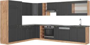 Vicco Winkelküche Fame-Line, Anthrazit Landhaus/Goldkraft Eiche,