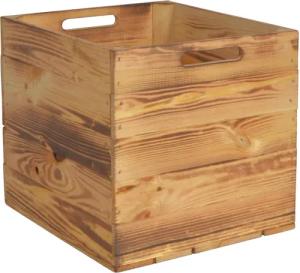 CHICCIE Holzkiste Kallax Aufbewahrungsbox Geflammt 33x38x33cm