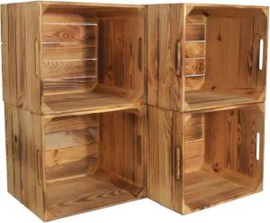 CHICCIE Holzkiste Kallax Aufbewahrungsbox Geflammt 33x38x33cm